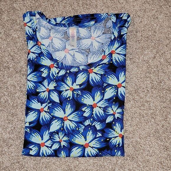 NWT Lularoe Classic T Bright Blue Flower Design Womens Size XS 2-4 - Picture 6 of 7